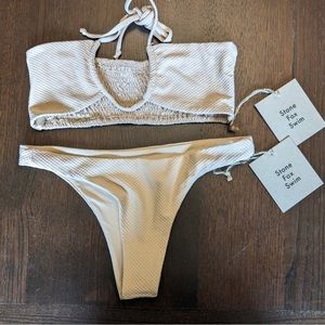 New SET Stone Fox Swim Bikini X Free People Meadow Top and Enki Bottoms XS